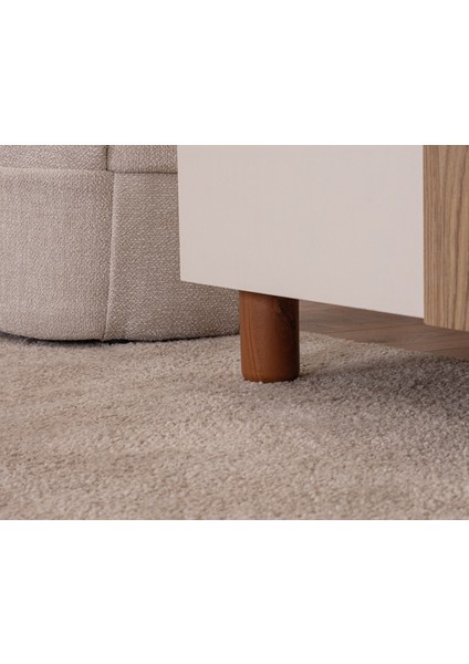 İtra 3 Kapaklı Gardırop – Krem Gövde, Krem MDFLAM Kapak