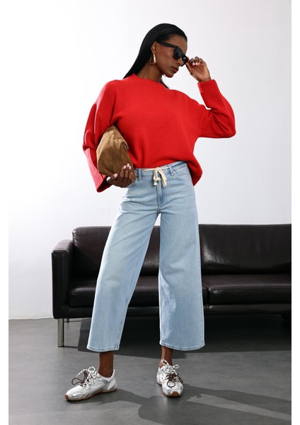 Kırmızı Bisiklet Yaka Kazak fiyatları