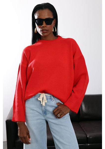 Kırmızı Bisiklet Yaka Kazak fırsatları