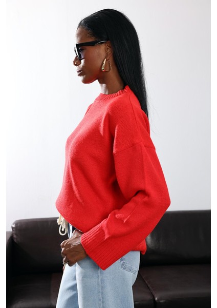 Kırmızı Bisiklet Yaka Kazak indirimleri