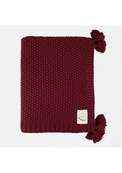 Coco Pirinç Örgü Ponponlu Triko Tv Battaniyesi Throw Koltuk Şalı