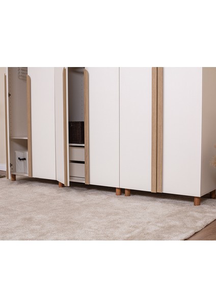 İtra 6 Kapaklı Gardırop – Krem Gövde Krem MDFLAM Kapaklı fırsatları