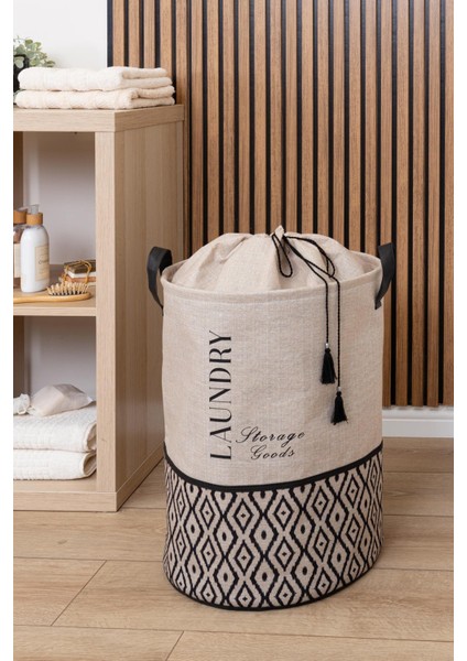 Yuvarlak Torbalı Sepet (35 x 35 x 50 Cm)