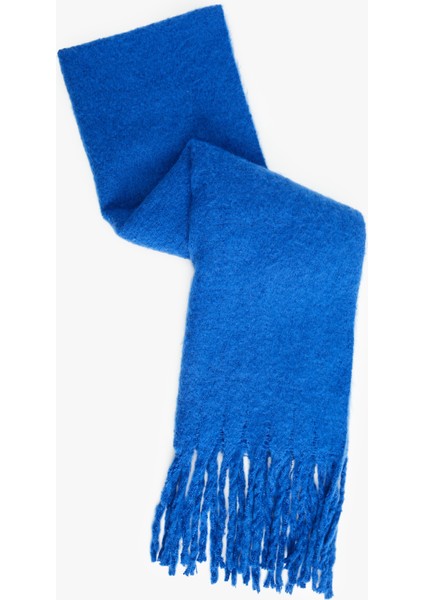 Yumuşak Dokulu Püsküllü Uzun Atkı