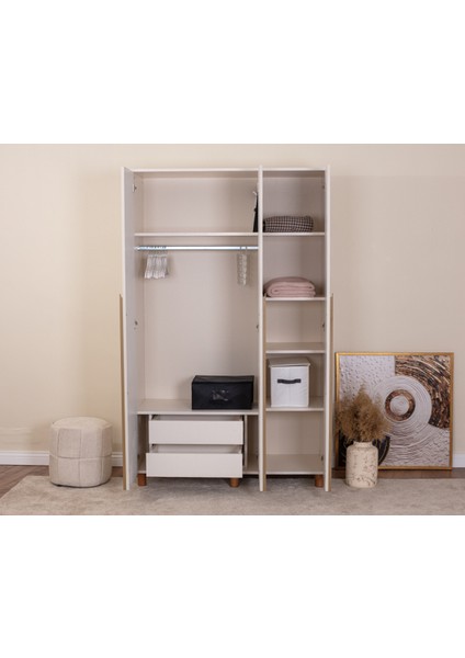 İtra 3 Kapaklı Gardırop – Krem Gövde, Krem Lake Kapak fiyatları