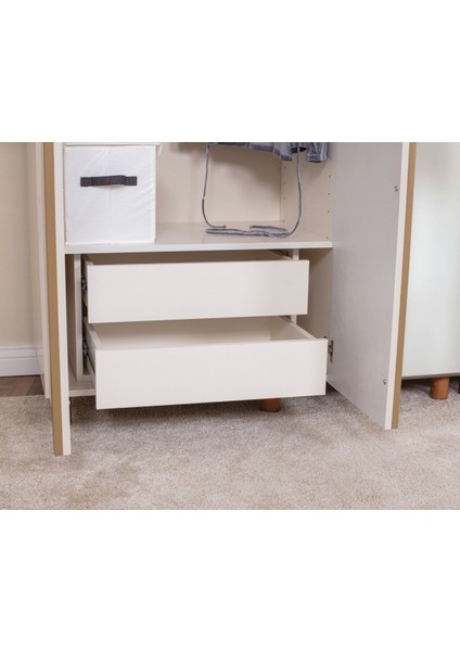 İtra 5 Kapaklı Gardırop – Krem Gövde, Krem Lake Aynalı Kapak indirimleri