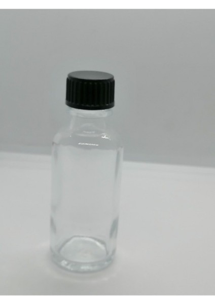 30CC Şeffaf Cam Şişe,düz Kapak,medikal Şişe, 100 Adet