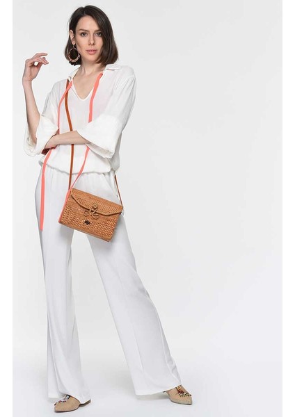 Bol Paça Kadın Pantolon Kemik Y1912002_019