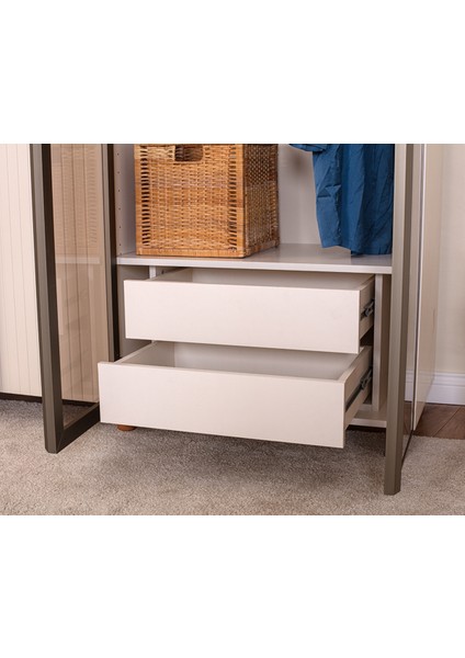 İtra 4 Kapaklı Gardırop – Krem Gövde, Krem Lake Camlı Kapak indirimleri