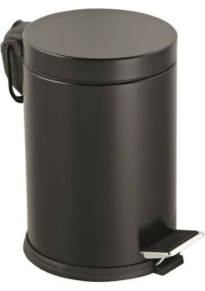 3LT SİYAH PEDALLI METAL ÇÖP KOVASI (4989)