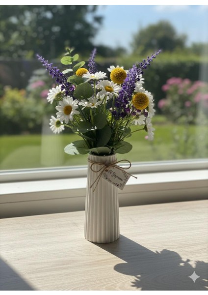 Dekoratif Vazo Bohem Tarz Büyük Boy Zarif Çizgili Iskandinav Vazo / Ev Ofis 19 cm modelleri