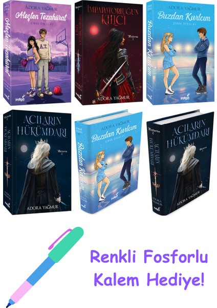 Adora Yağmur 6 Kitap Seti + Fosforlu Kalem Hediye