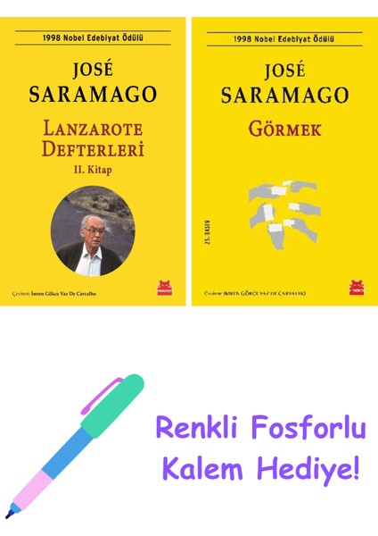 Jose Saramago 2 Kitap Seti + Fosforlu Kalem Hediye