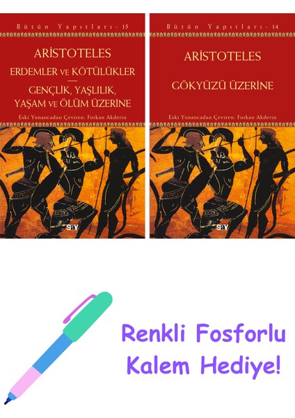 Aristoteles 2 Kitap Seti + Fosforlu Kalem Hediye