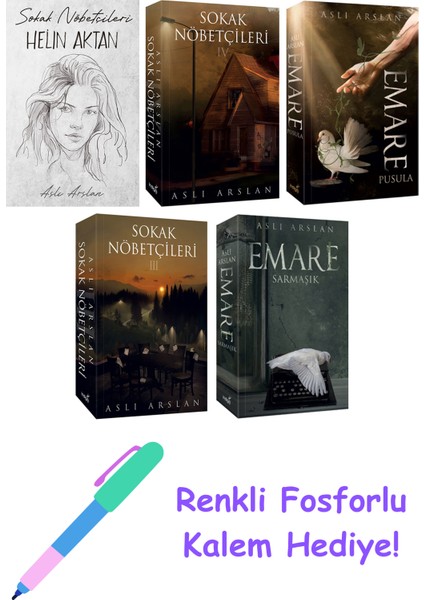 Aslı Arslan 5 Kitap Seti + Fosforlu Kalem Hediye