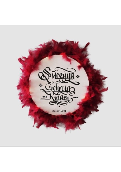 Isme Özel Deri Tef Kına Tefi Otrişli Süslenmiş Gelin Tefi 30 cm Vurmalı Çalgı Müzik Aleti Def