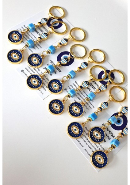 Öğretmenler Günü Hediyelik 10'lu Şans Balık Nazar Boncuklu Anahtarlık 10,5 cm modelleri