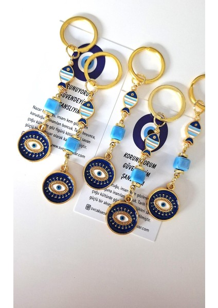 Öğretmenler Günü Hediyelik 10'lu Şans Balık Nazar Boncuklu Anahtarlık 10,5 cm fırsatları