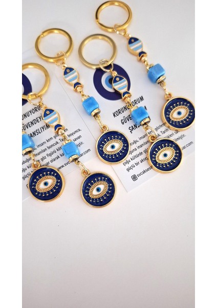 Öğretmenler Günü Hediyelik 10'lu Şans Balık Nazar Boncuklu Anahtarlık 10,5 cm