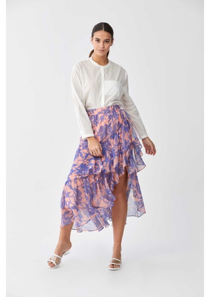 Yırtmaç Detaylı Desenli Uzun Etek Standart Renk Y2015090_089 modelleri