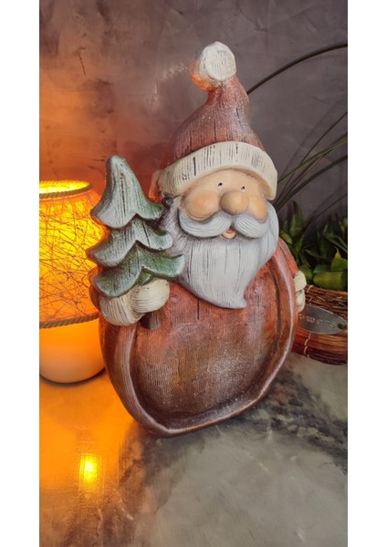 Çam Ağaçlı Noel Baba Polyester Dekoratif Obje