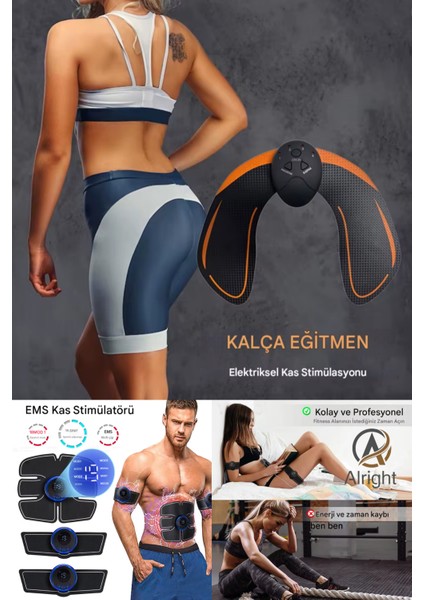 Yeni Nesil 8 Modlu Karın Kol Bacak ve Tüm Vücut Kas Geliştirme Cihazı Dijital Ekranlı Profesyonel Ems Aleti