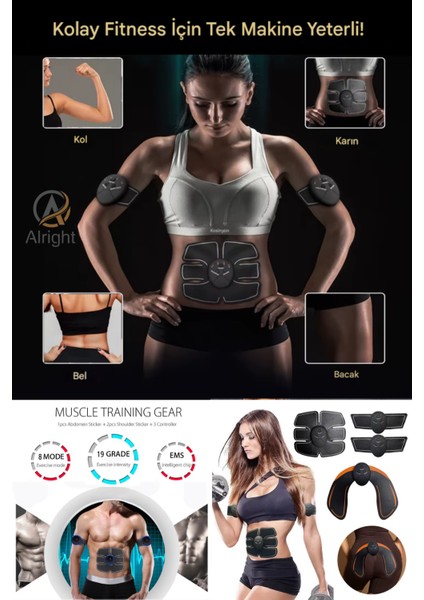 Yeni Nesil 8 Modlu Karın Kol Bacak ve Tüm Vücut Kas Geliştirme Cihazı Dijital Ekranlı Profesyonel Ems Aleti fiyatları