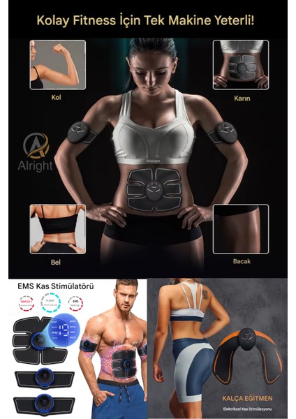 Yeni Nesil 8 Modlu Karın Kol Bacak ve Tüm Vücut Kas Geliştirme Cihazı Dijital Ekranlı Profesyonel Ems Aleti indirimleri