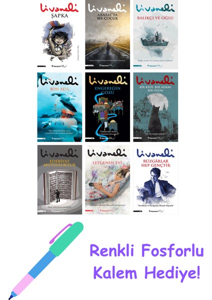 Zülfü Livaneli 9 Kitap Seti + Fosforlu Kalem Hediye