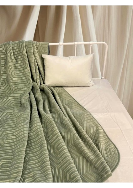 Prestige Kalın Embos Tek Kişilik Battaniye (155X220)-K.YEŞIL