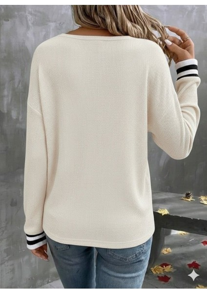 Kadın Uzun Kollu V Yakalı Waffle Bluz fırsatları