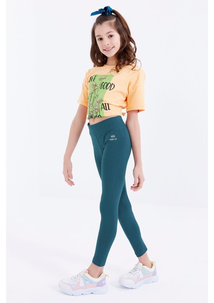 Zümrüt Yüksek Bel Dar Paça Kız Çocuk Tayt - 75047