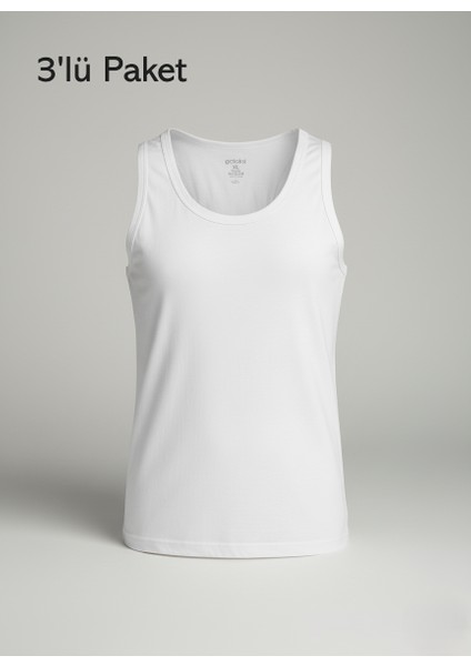 Erkek Atlet Pamuklu 3'lü Paket Penye Kumaş Slim Fit Rahat Model