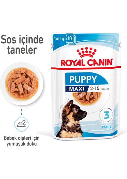 Büyük Irklar için Yavru Yaş Köpek Maması 10 x 140g