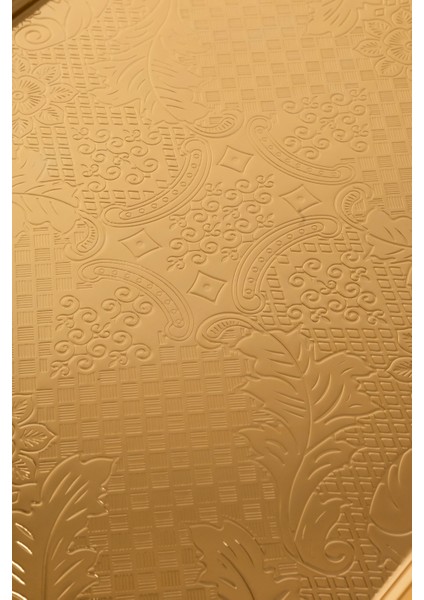 Metal Gümüş & Gold 2’li Tepsi Seti – Işlemeli Altın Kulplu Servis ve Sunum Tepsisi, Kararmaz, Solmaz fırsatları