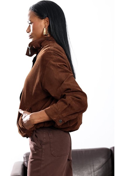 Kahverengi Süet Bomber Ceket 0598 indirimleri