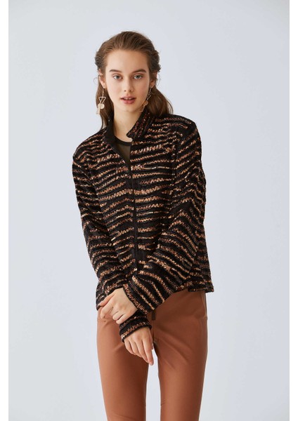 Payetli Desenli Abiye Kadın Ceket Standart Renk K2064102_089