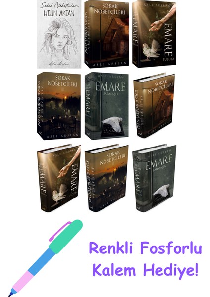 Aslı Arslan 9 Kitap Seti + Fosforlu Kalem Hediye