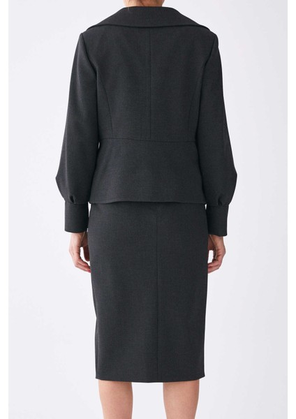 Fermuar Detaylı Ceket Füme K1916023_040 indirimleri