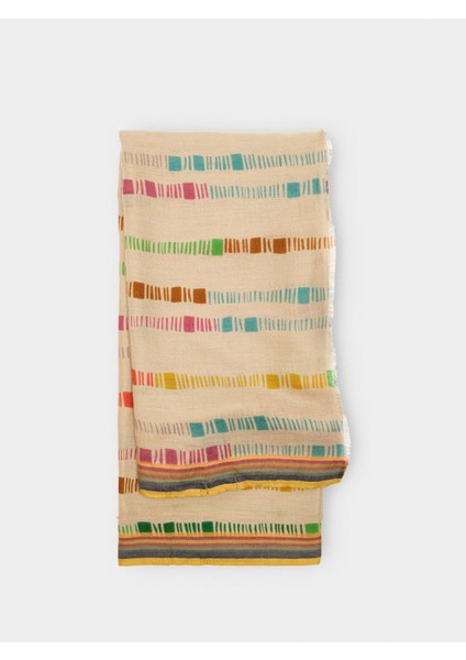 Çok Renkli Çizgi Desenli Eşarp