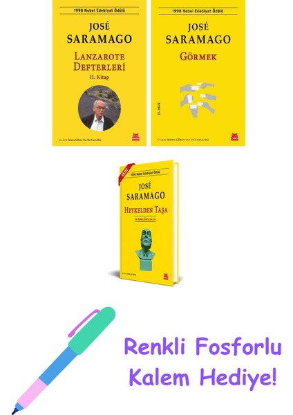 Jose Saramago 3 Kitap Seti + Fosforlu Kalem Hediye