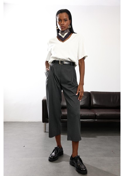 Antrasit Barrel Kumaş Pantolon 1598 modelleri