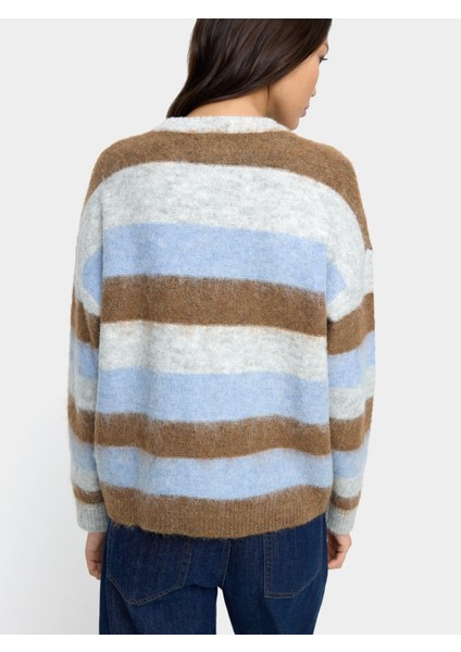 Çizgili Örgü Kazak modelleri