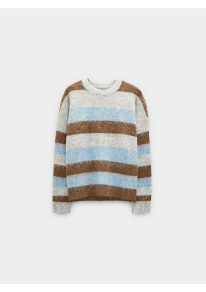 Çizgili Örgü Kazak indirimleri