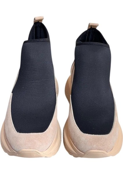 Kum Beji Hakiki Deri Süet Strech Yüzlü Bilekte Sneaker modelleri