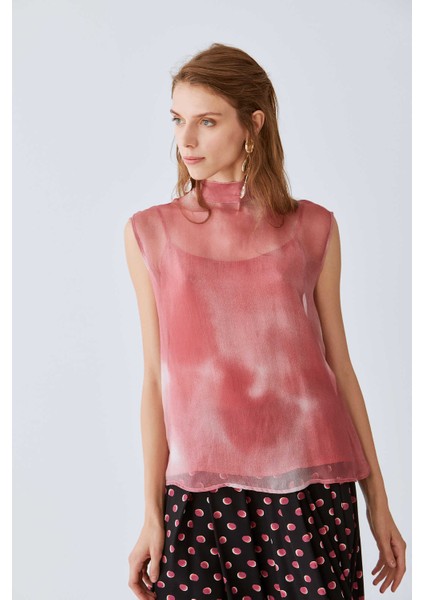 Bağcıklı İpek Bluz Kırmızı K2013075_006 fiyatları