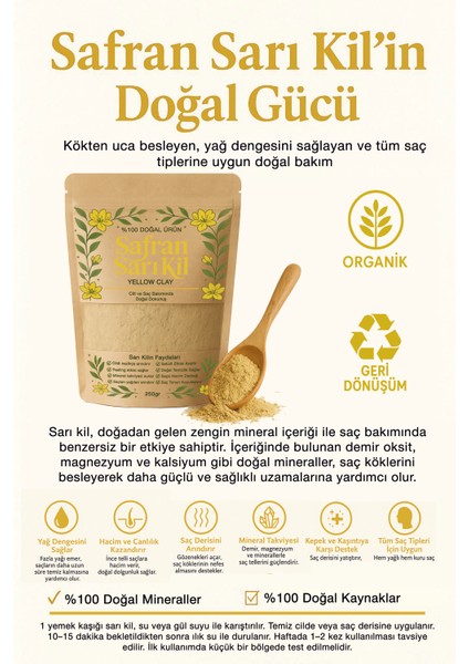 Sarı Kil Yellow Clay Doğal Saç Bakım Ürünü fırsatları