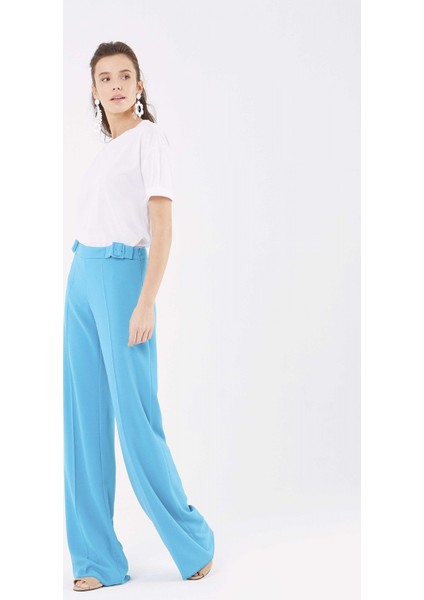Bol Paça Kadın Pantolon Turkuaz Y9912034_029