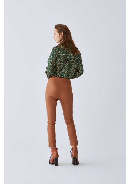 Deri Görünümlü Pantolon Taba K2012035_022 modelleri