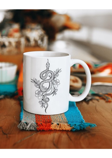 Yılan Baskılı Kupa Bardak